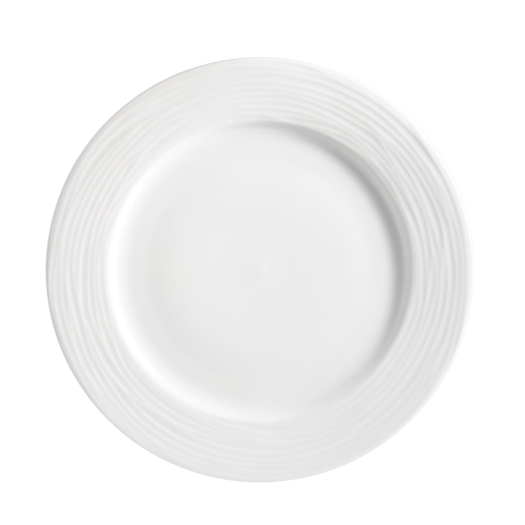 Dinnerware Set 12 Piece Round Rim Embossed Wave, Service for 4 