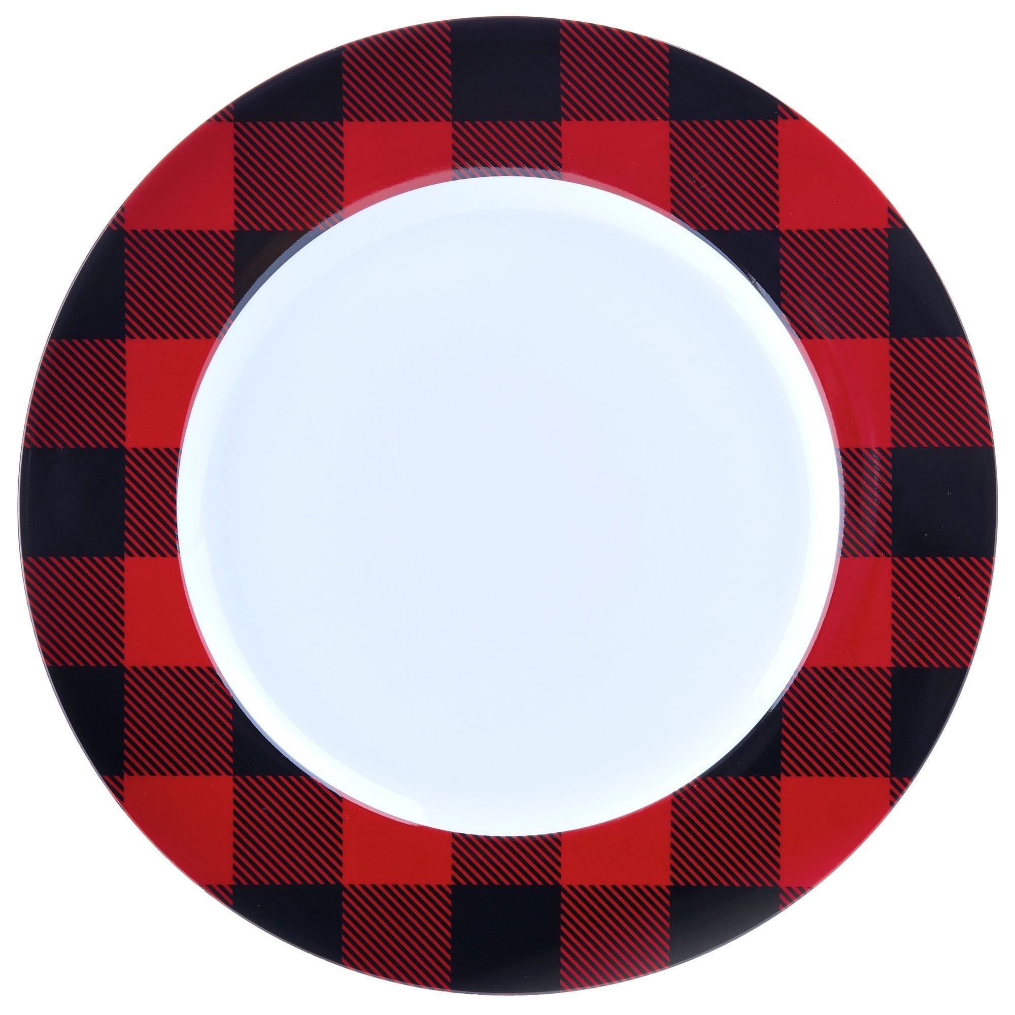 Dinnerware Set 16 Piece Buffalo Plaid Red/Black, Service for 4 