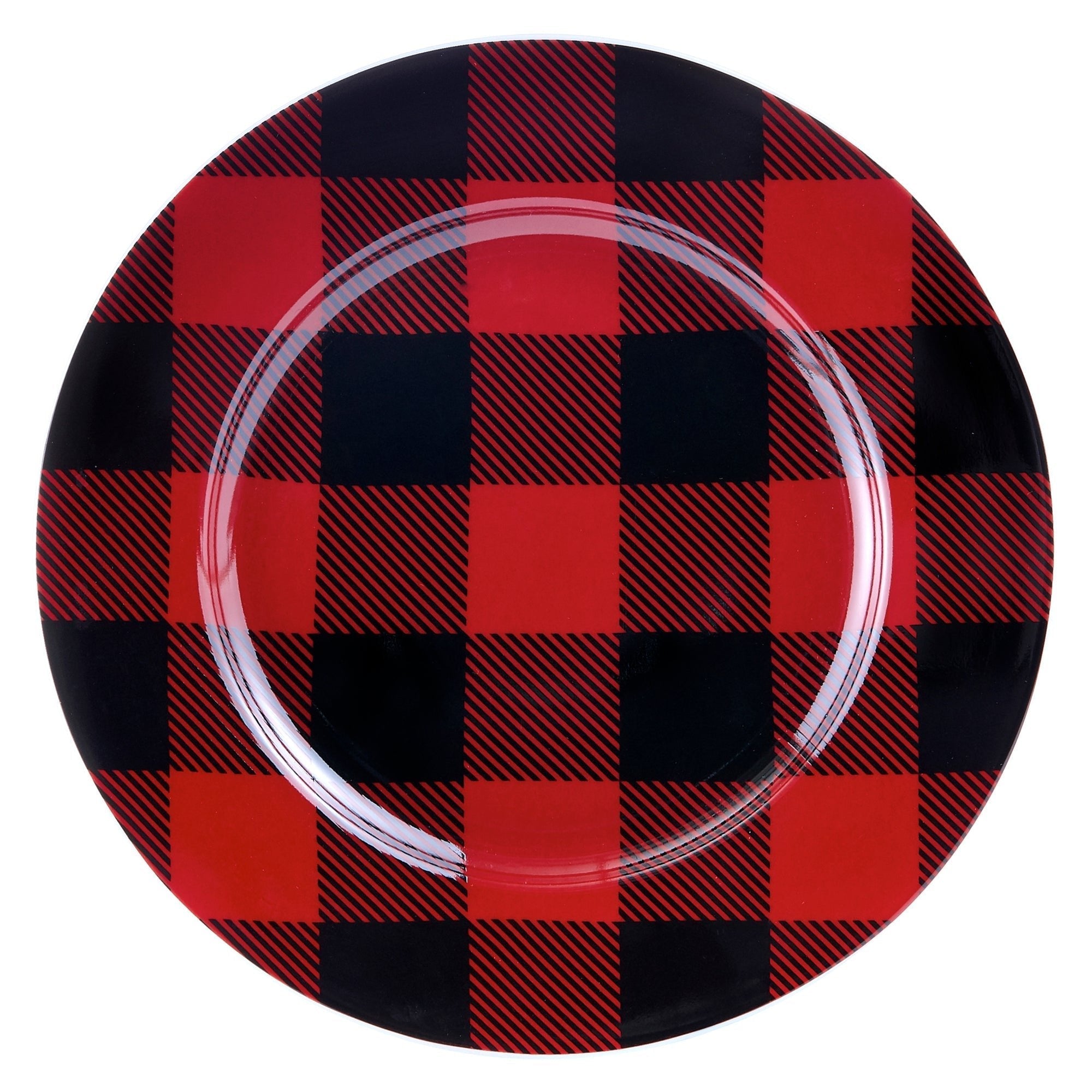 Dinnerware Set 16 Piece Buffalo Plaid Red/Black, Service for 4 