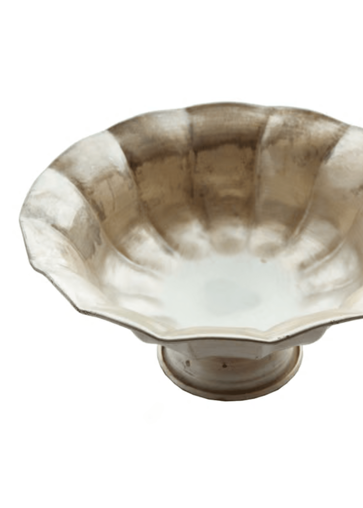 Distressed Ruffled Footed Bowl 