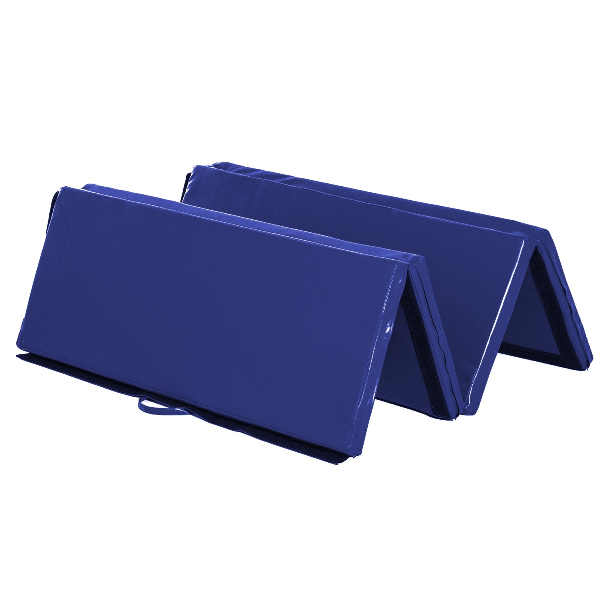 Soozier Portable Folding Gymnastics Mat 4'x6' Exercise Yoga MMA Martial Arts Stretching Mat with Handles Blue 