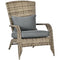 Wicker Adirondack Chair, PE Rattan Outdoor Fire Pit Chair Muskoka Chair with Cushions, Mixed Grey