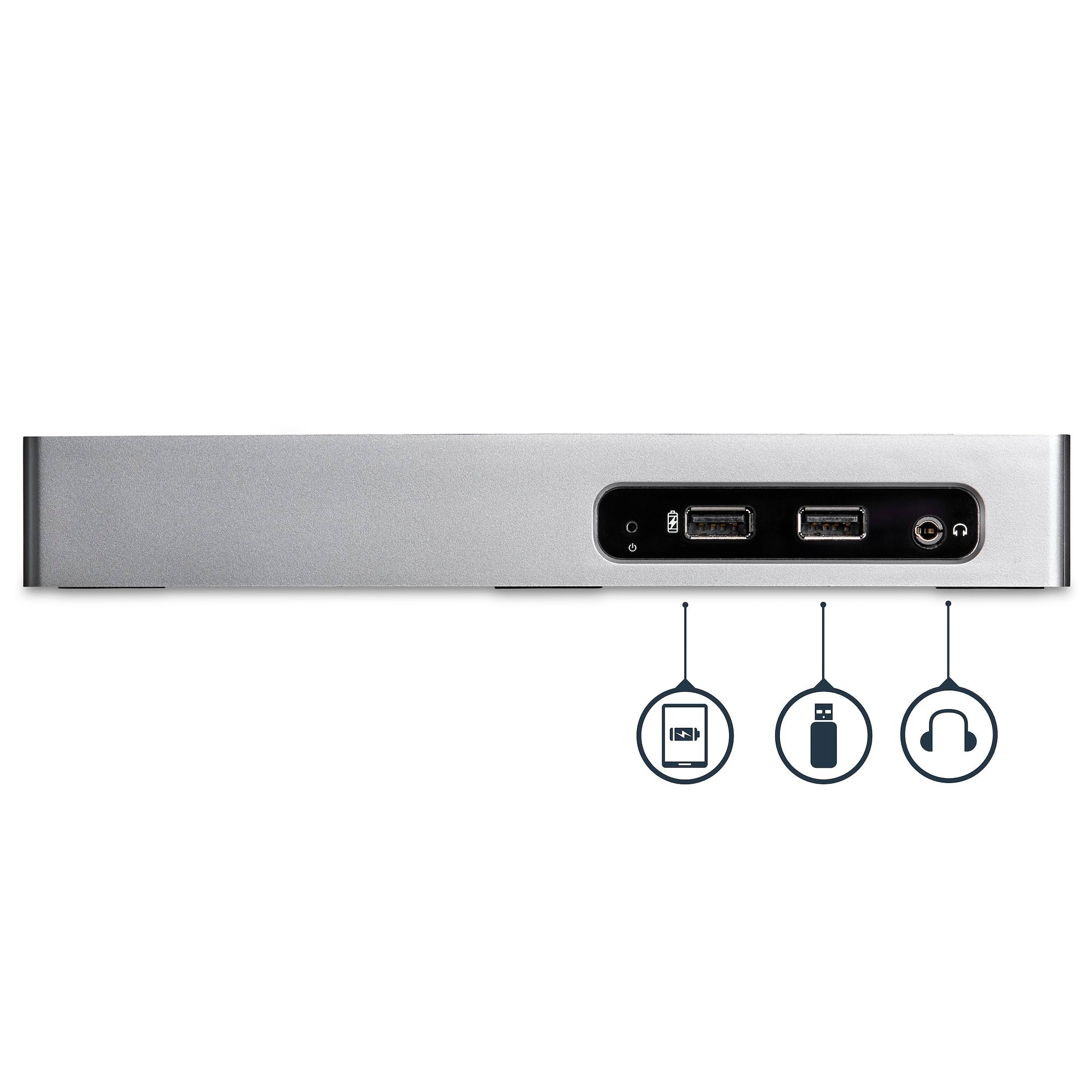 USB 3.0 Docking Station - Dual Monitor Laptop Docking Station with HDMI & DVI/VGA Video - 6-port USB 3.1 Gen 1 5Gbps Hub, GbE, Audio - Universal Type-A Dock - Windows & Mac 