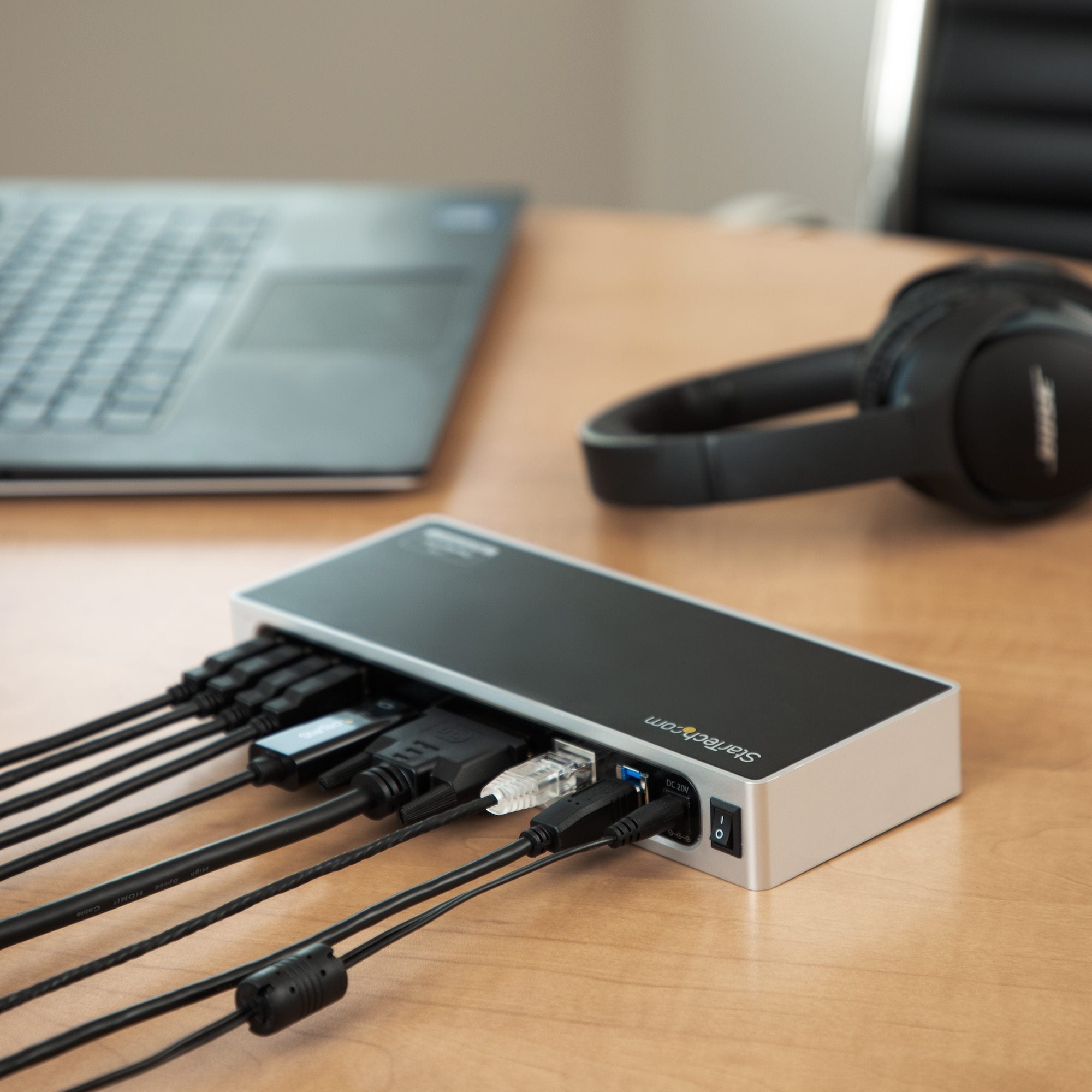 USB 3.0 Docking Station - Dual Monitor Laptop Docking Station with HDMI & DVI/VGA Video - 6-port USB 3.1 Gen 1 5Gbps Hub, GbE, Audio - Universal Type-A Dock - Windows & Mac 