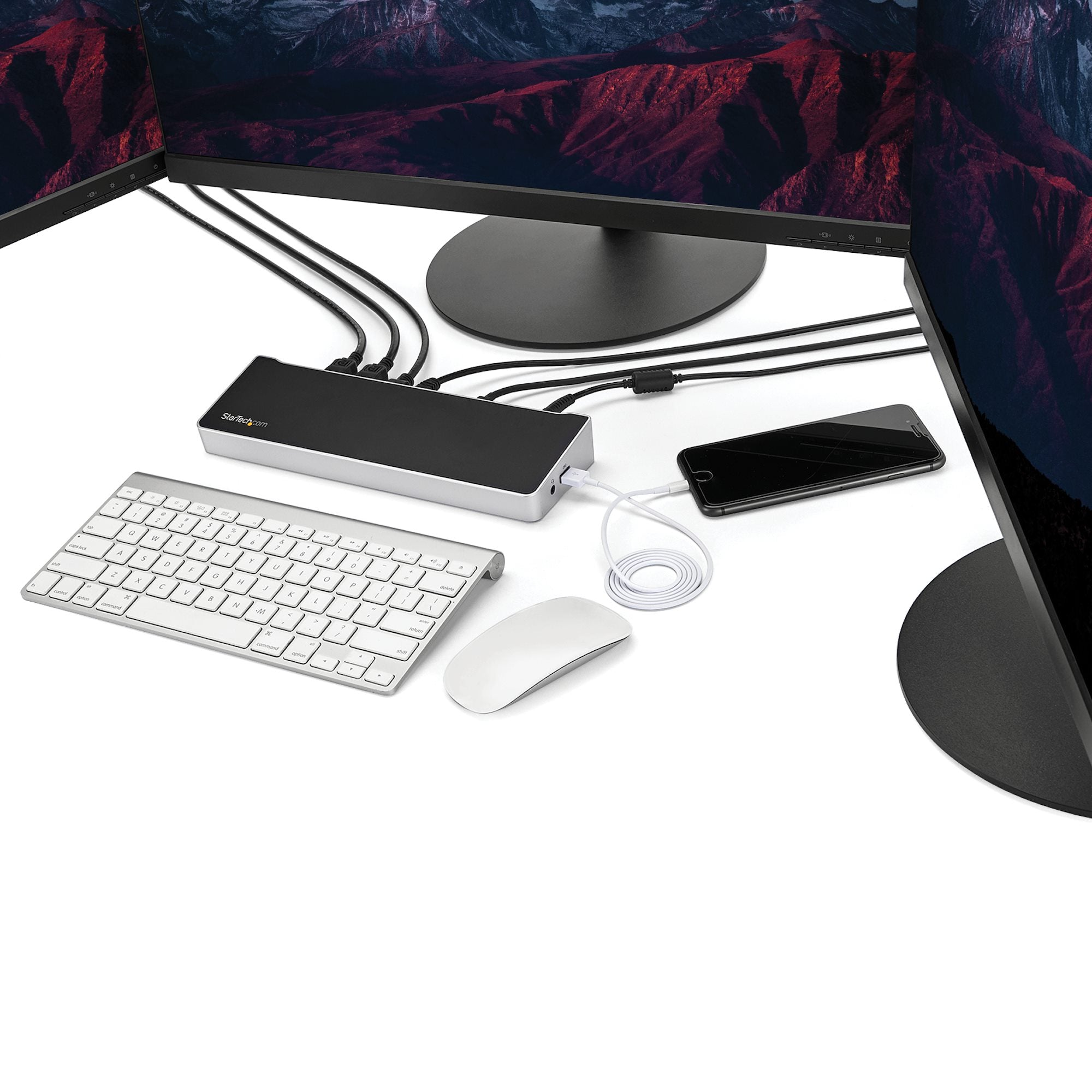4K USB-C Dock, Triple UHD 4K Monitor Docking Station, Mac & Windows, USB C to HDMI & DisplayPort, 100W Power Delivery, 5x USB 5Gbps Hub - TAA 