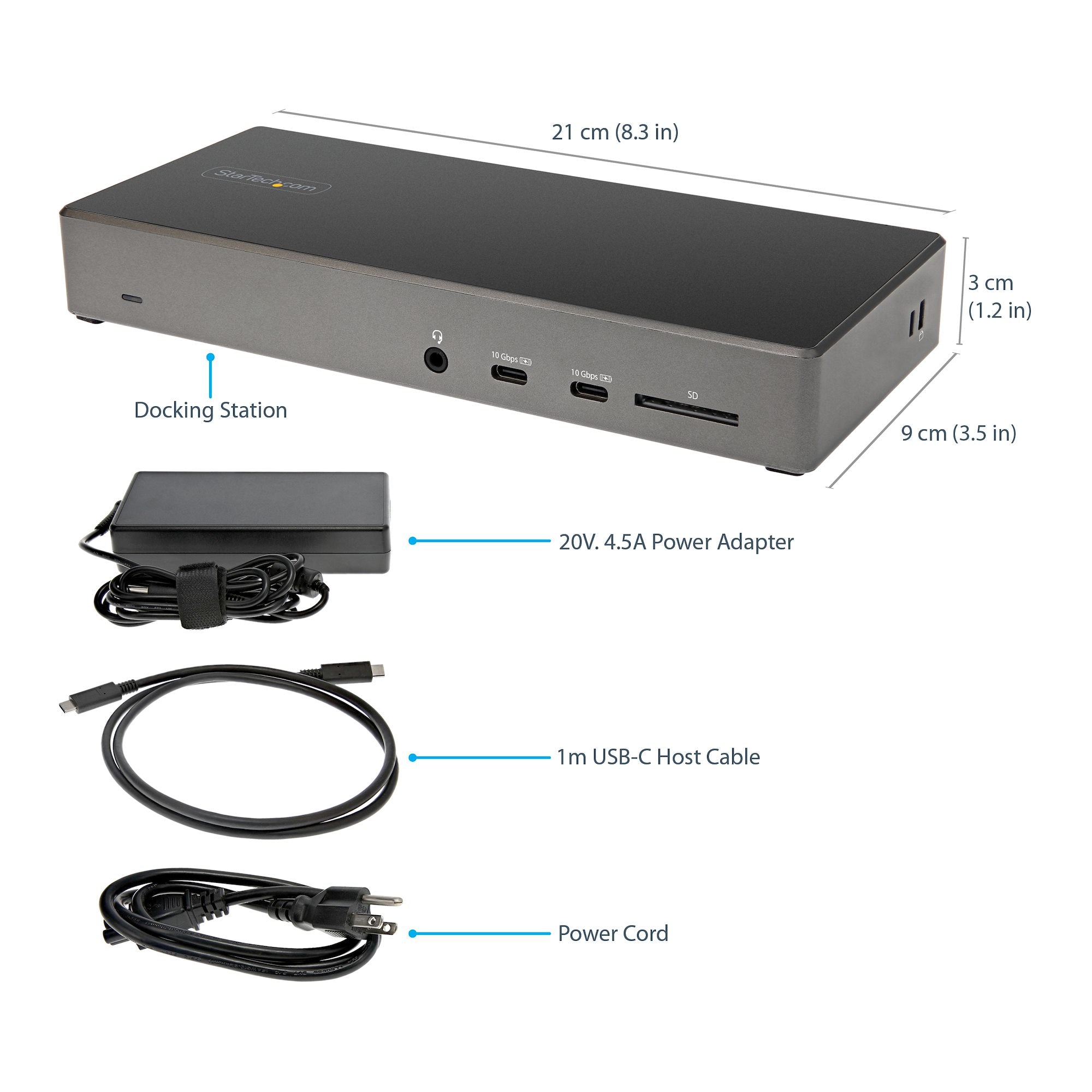USB C Dock - Triple 4K Monitor USB Type-C Docking Station - 100W Power Delivery - DP 1.4 Alt Mode & DSC, 2x DisplayPort 1.4/HDMI 2.0 - 6xUSB (2x 10Gbps), SD - Windows/Chrome 