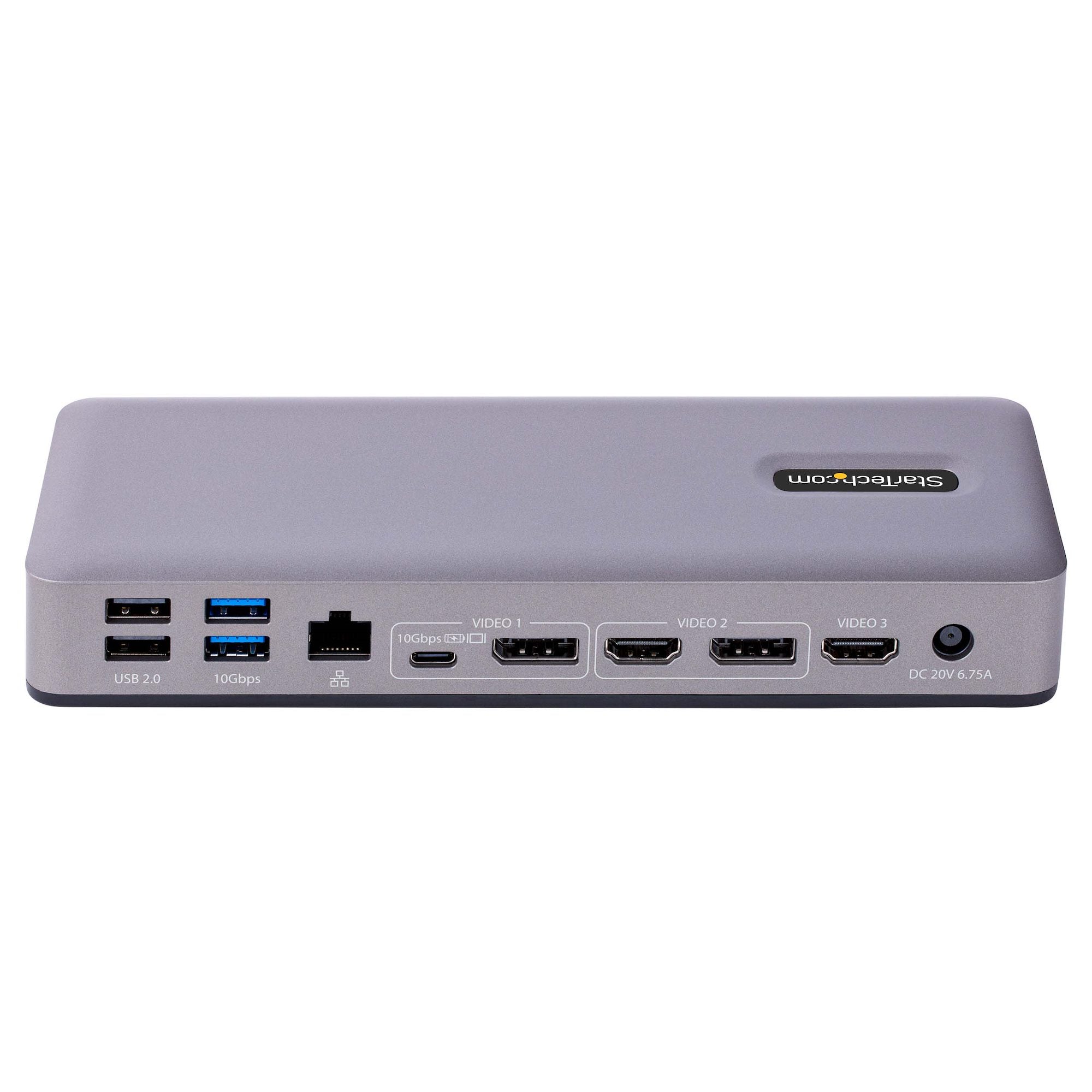 USB-C Docking Station, Multi Monitor HDMI/DP/USB-C Video Output, USB-C Dock, Triple Monitor 4K30/Dual 4K60, 7-Port USB Hub, 60W Power Delivery, GbE, 3.5mm Audio, Works With Chromebook certified - TAA 