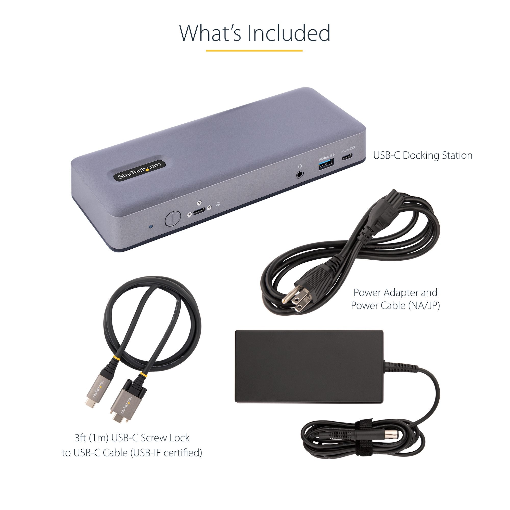 USB-C Docking Station, Multi Monitor HDMI/DP/USB-C Video Output, USB-C Dock, Triple Monitor 4K30/Dual 4K60, 7-Port USB Hub, 60W Power Delivery, GbE, 3.5mm Audio, Works With Chromebook certified - TAA 