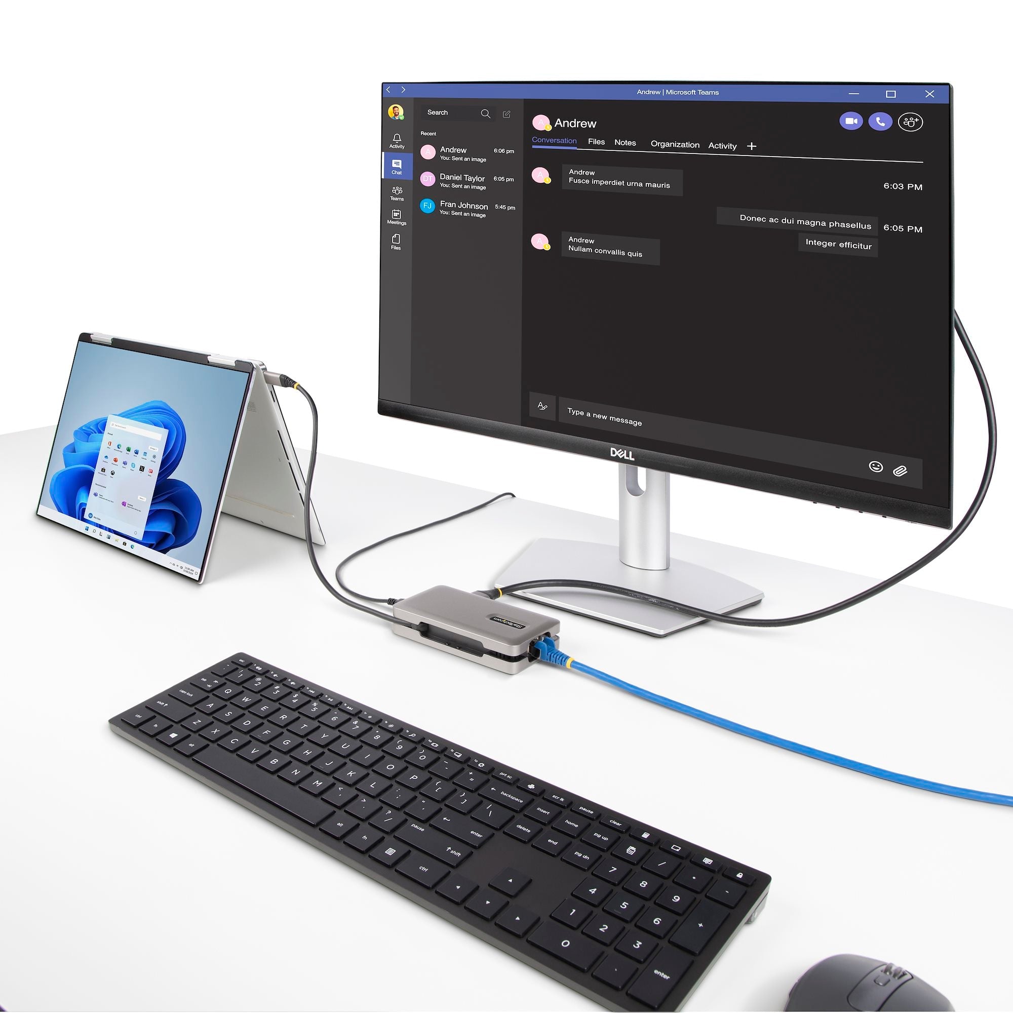 USB-C Multiport Adapter, 4K 60Hz HDMI 2.0b, HDR, USB 3.2 Gen 2 10Gbps Hub (2xUSB-C, 1xUSB-A), 100W PD Pass-Through, Mini Travel Dock, 12"/30cm Cable, Laptop Docking Station 