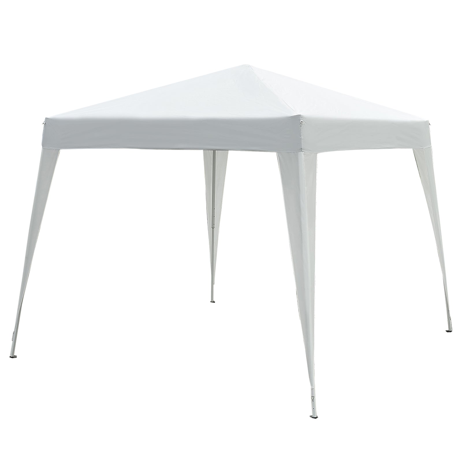 Outsunny 10' x 10' x 8' Outsunny Arbor Barnum Folding Pop-up Garden Gazebo w/ Transport Bag-White 
