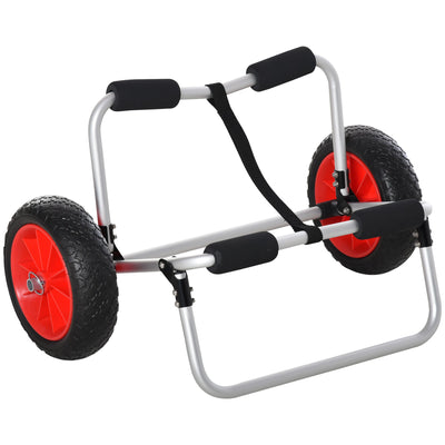 Soozier Kayak Cart 198LBS Capacity Boat Canoe Carrier Dolly Trolley NO-Flat Wheel Silver 