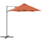 8.5FT Offset Patio Umbrella with 360° Rotation, Outdoor Cantilever Roma Parasol Hanging Sun Shade Canopy Shelter with Cross Base, Orange