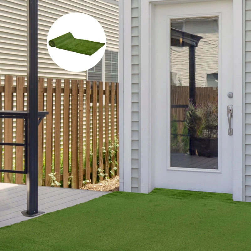 Artificial Grass 10' x 3' (30 Square Feet), Fake Grass Turf with UV Protection, Drain Holes for Rain, Green