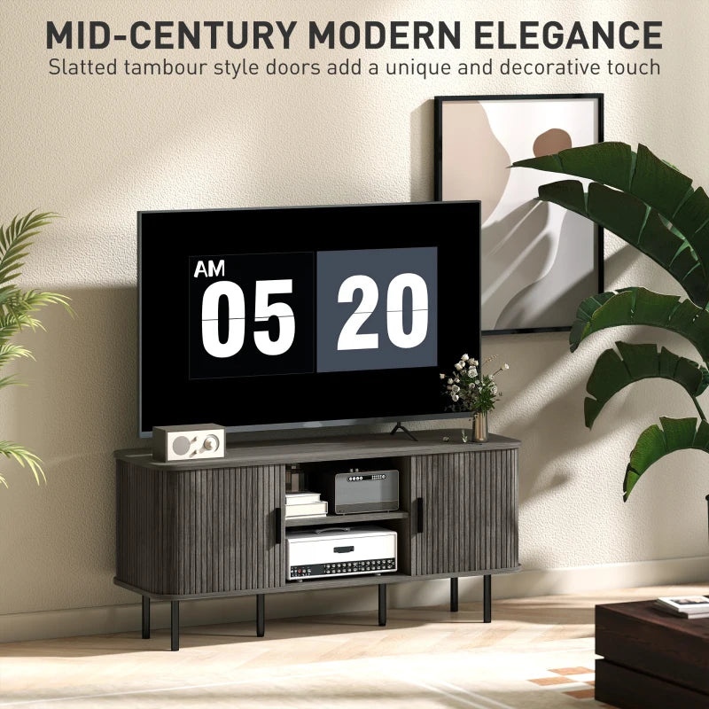 TV Stand Cabinet for TVs up to 55 Inches, TV Unit with Storage Shelves and Cabinets for Living Room, Grey