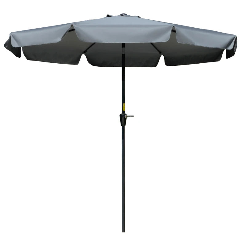 8.5 ft Outdoor Market Table Umbrella, Round Patio Umbrella with Tilt and Crank for Garden, Backyard, Deck, Dark Grey