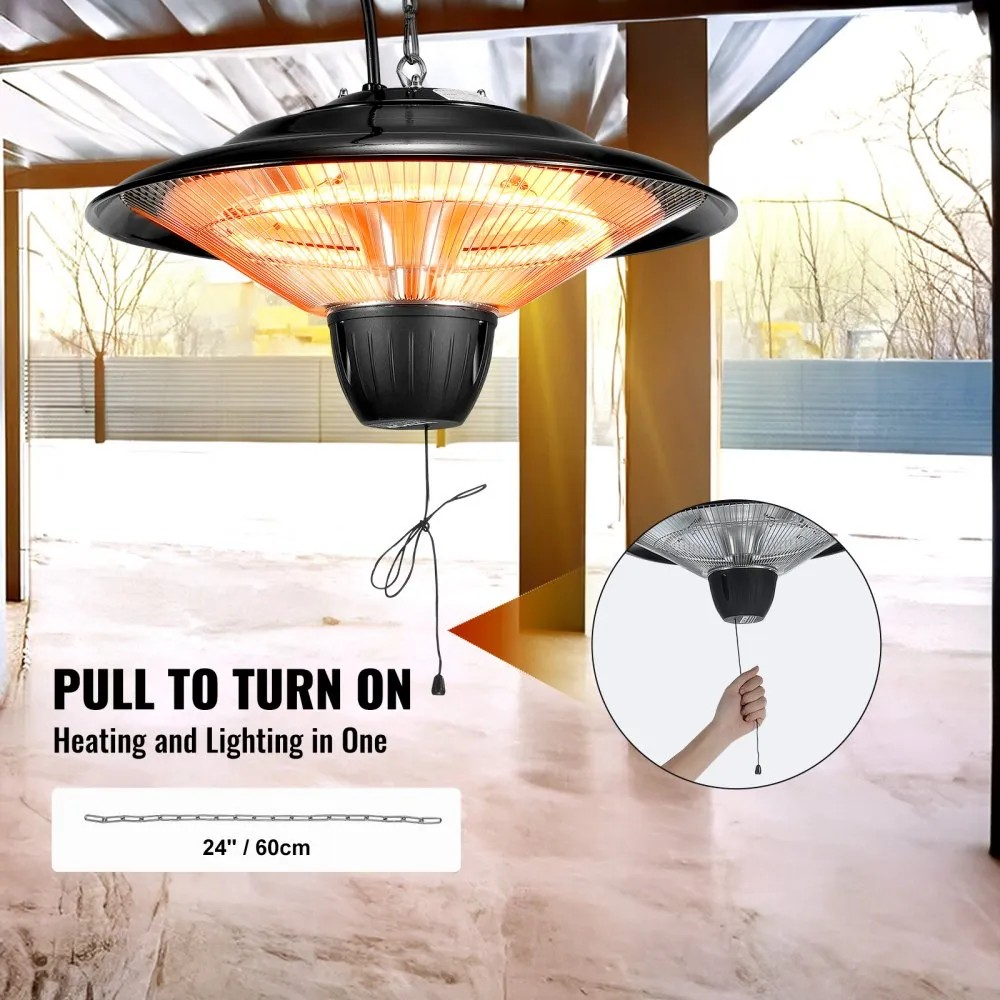 1500W Infrared Ceiling Heater with IP34 Protection for Indoor and Outdoor Use