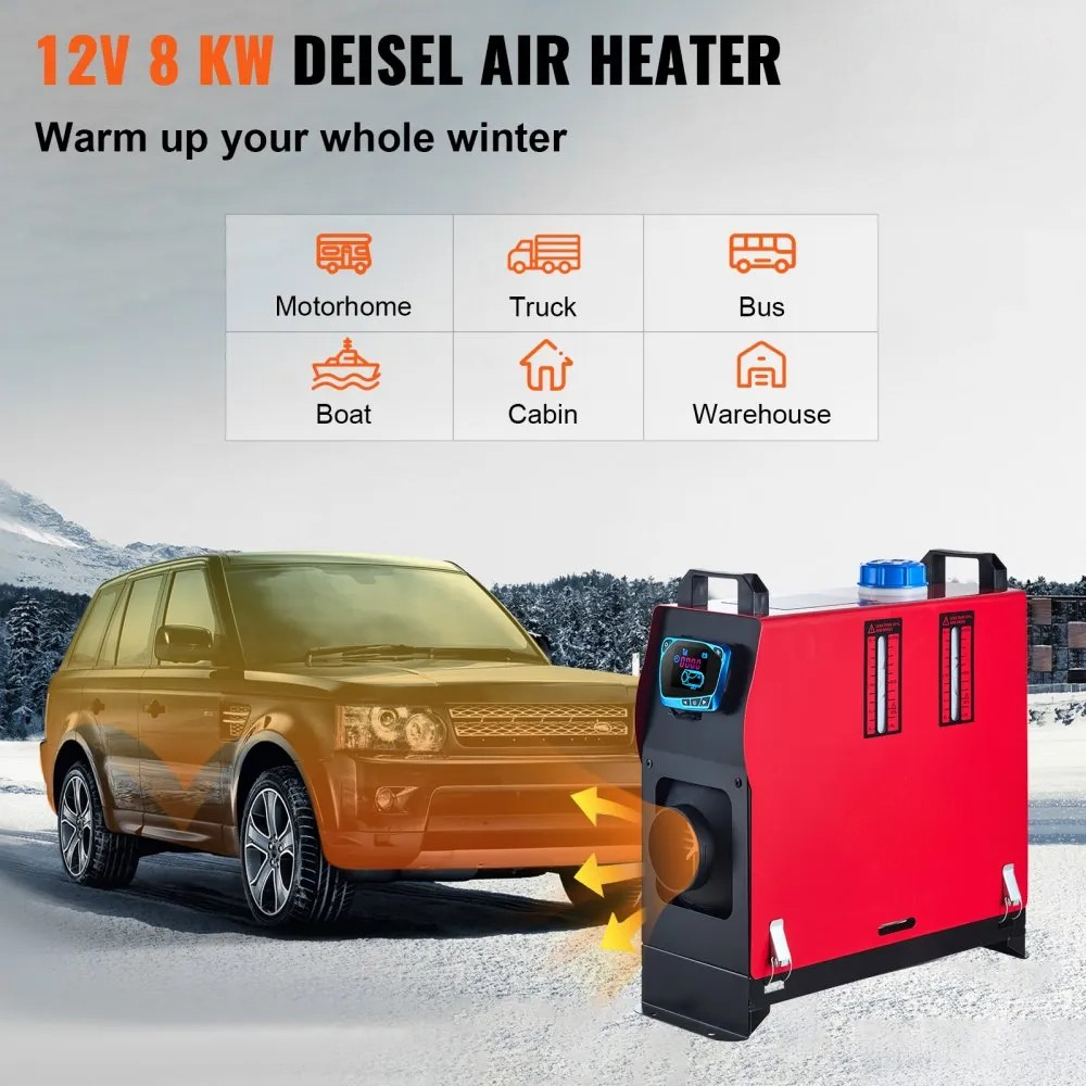 8KW 12V Diesel Parking Heater with Silencer and Remote for Trucks and Motorhomes