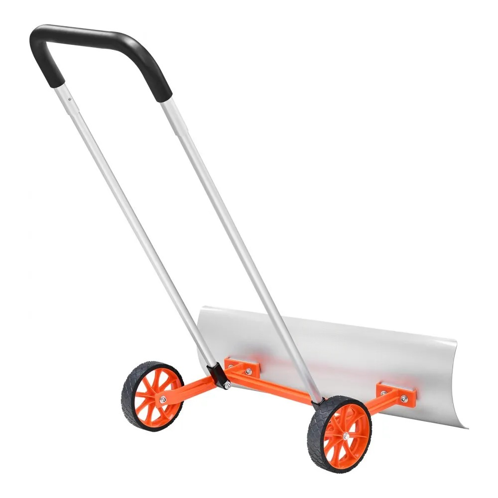30-Inch Snow Shovel with Wheels, Metal Blade and U-Shaped Aluminum Alloy Handle