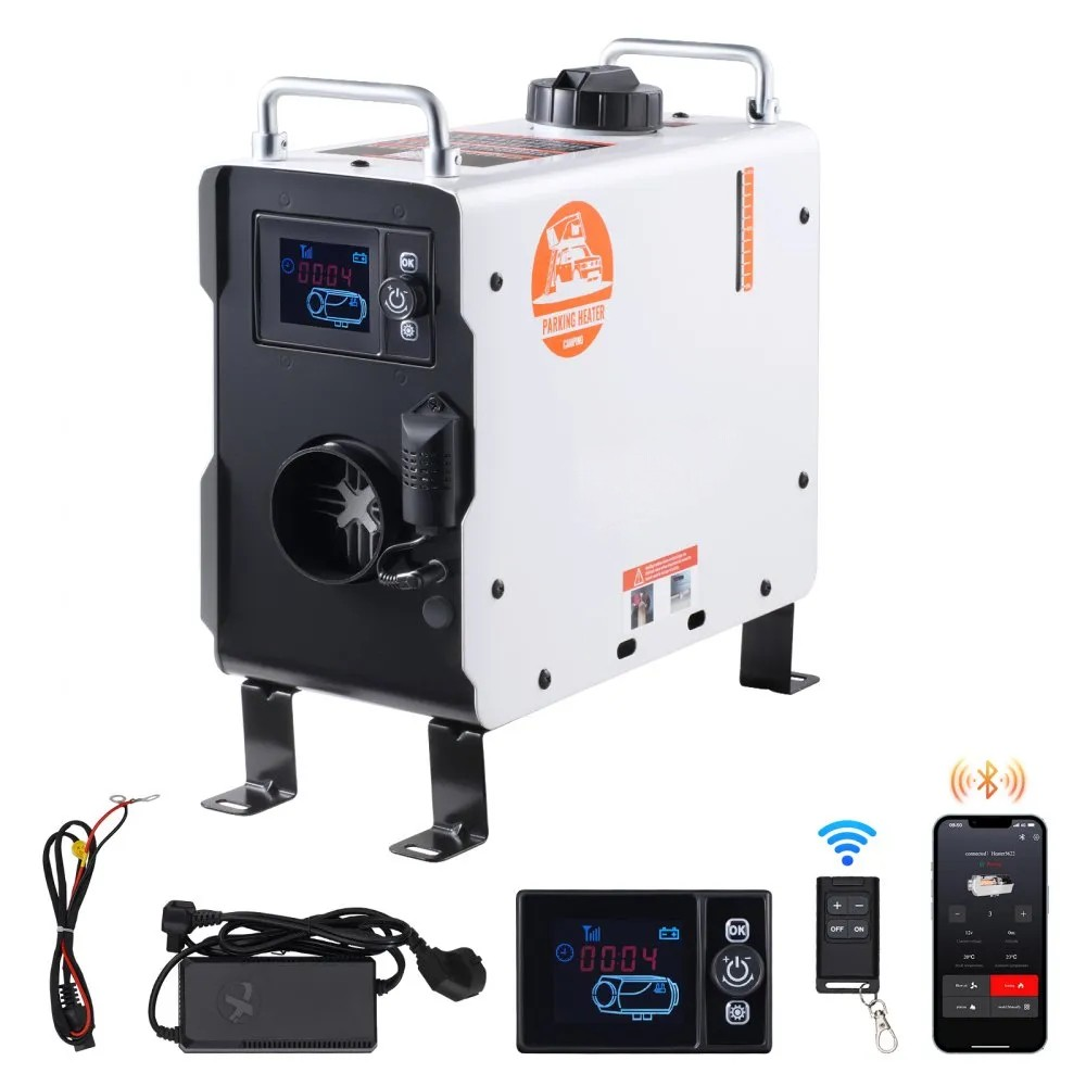 2KW Diesel Air Heater with Bluetooth, Remote Control and Digital Display