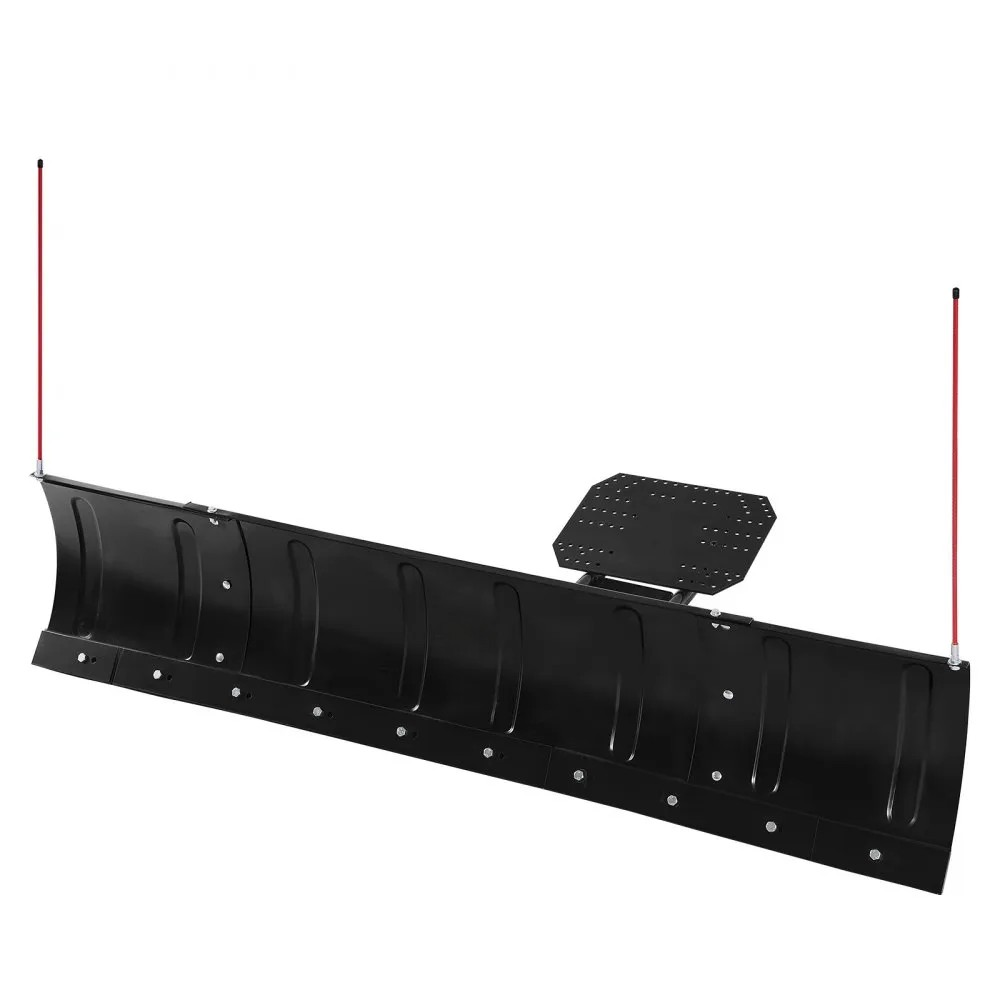 Adjustable ATV UTV Snow Plow Blade, 43–72 Inch Steel Plow Kit with Rubber Flaps