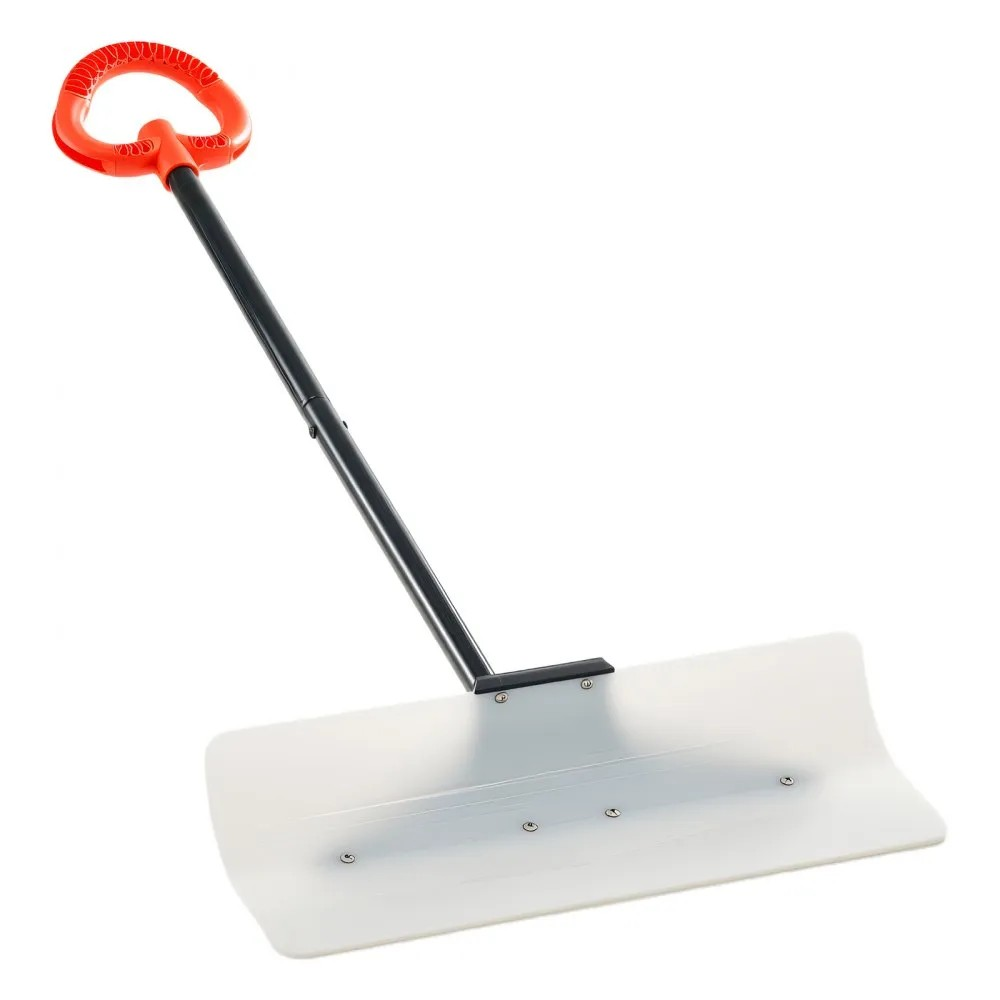 24-Inch Snow Pusher Shovel with Ergonomic Grip and HDPE Plastic Blade