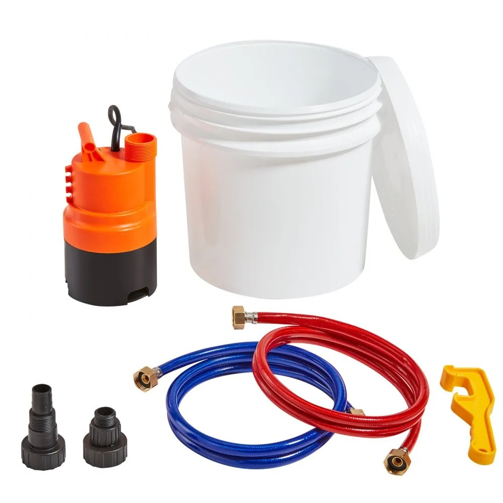 Tankless Water Heater Flushing Kit with Pump, 3.7-Gallon Pail, Hoses, Wrench and Adapter