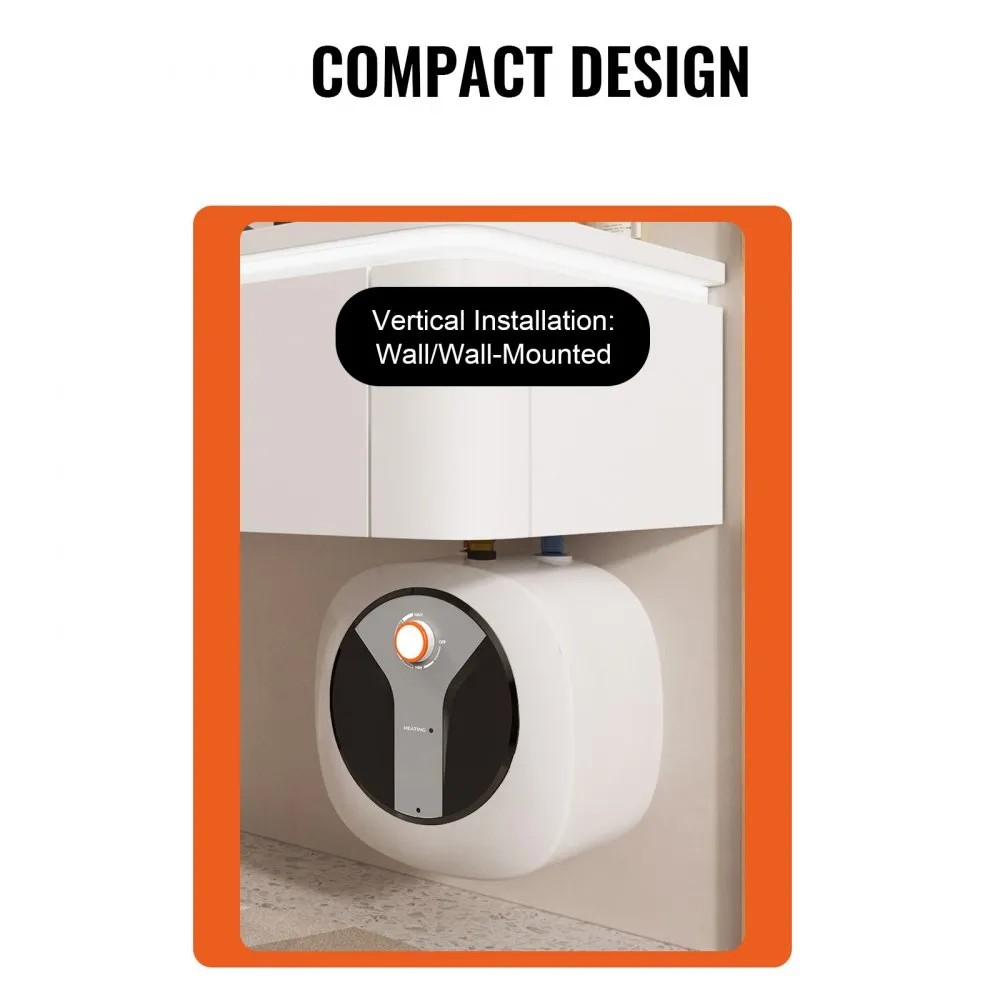 1440W Electric Water Heater with 4-Gallon Tank and Safety Pressure Valve