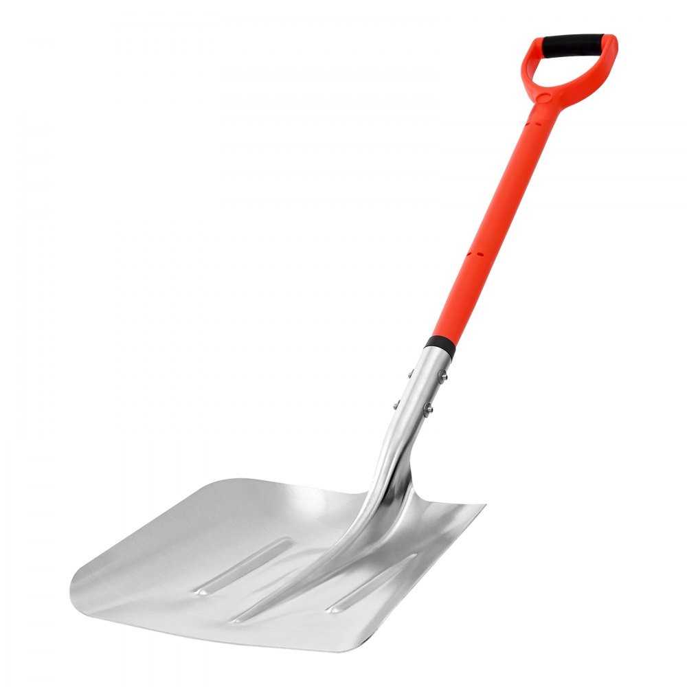 14-Inch Aluminum Snow Shovel with D-Shaped Handles for Driveways