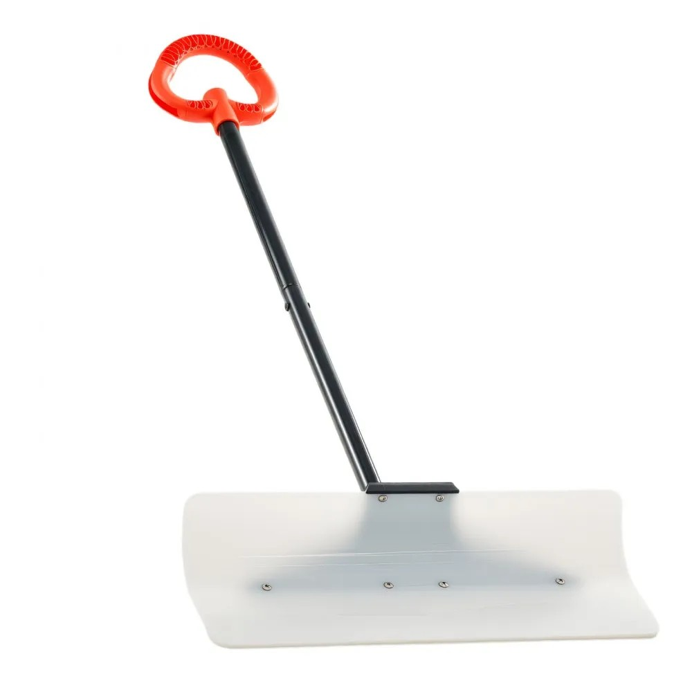 24-Inch Snow Pusher Shovel with Ergonomic Grip and HDPE Plastic Blade