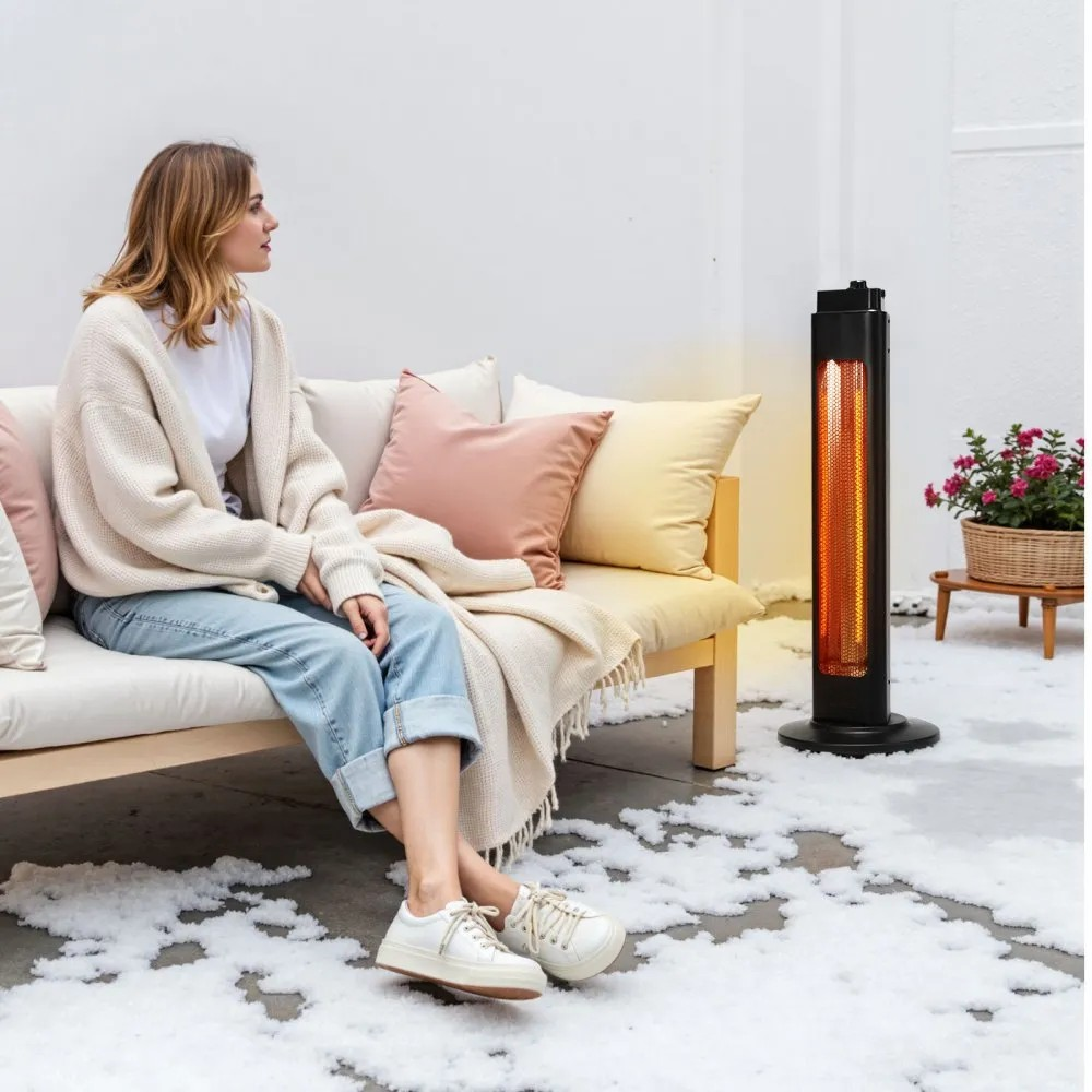 1500W Infrared Space Heater with Remote Control, 3 Speeds and 24H Timer