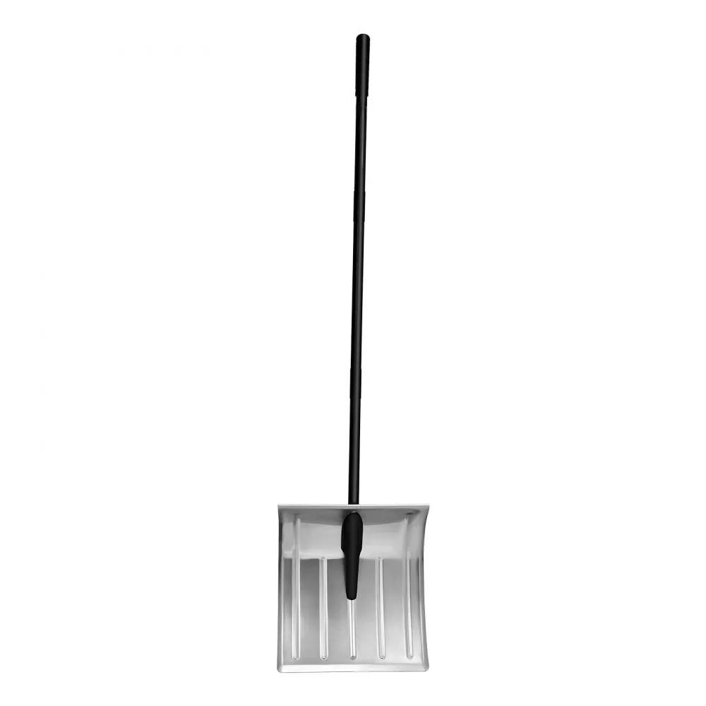 16-Inch Aluminum Snow Shovel with Non-Slip Grip for Driveways