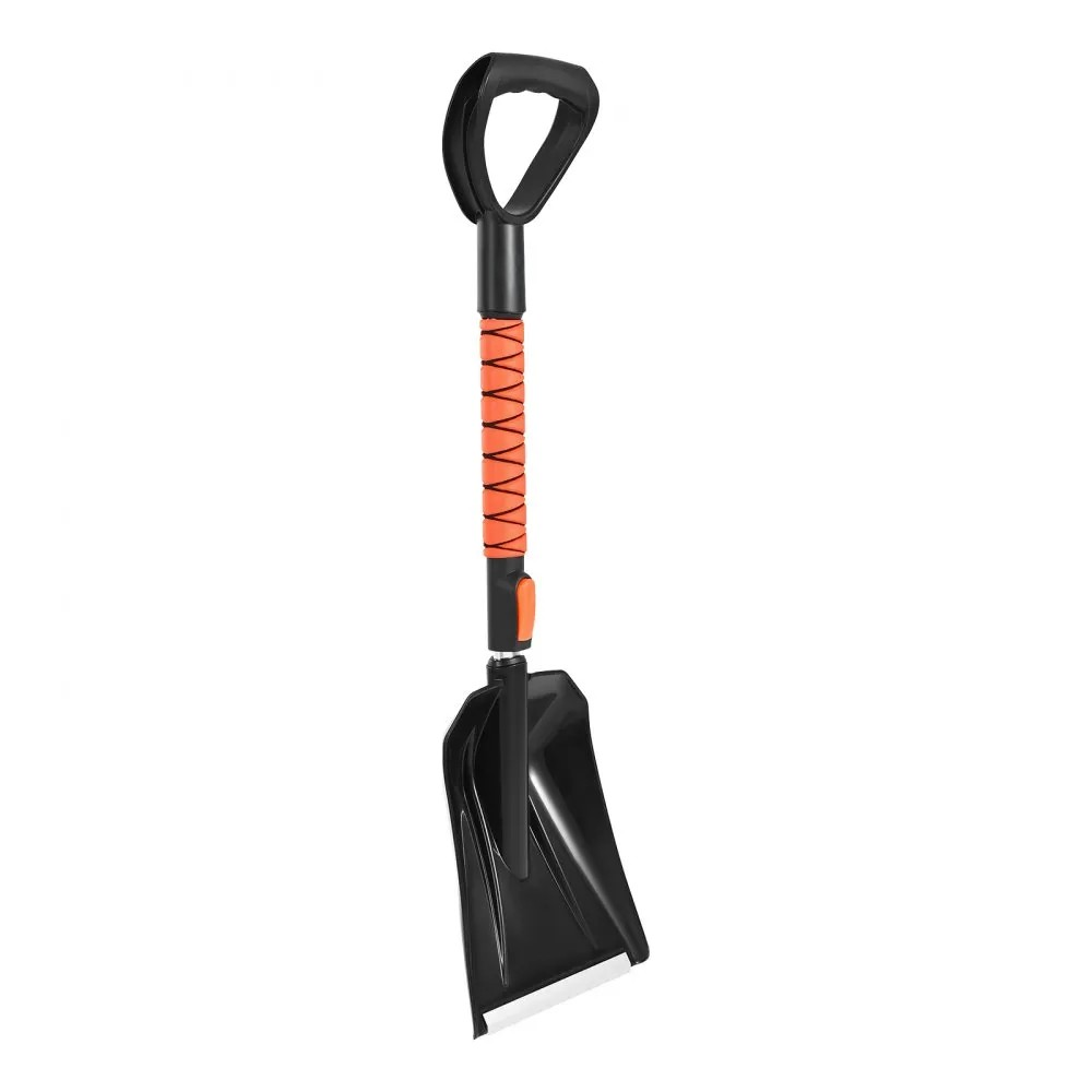 42-Inch Extendable Snow Brush and Ice Scraper with 180° Pivoting Brush Head