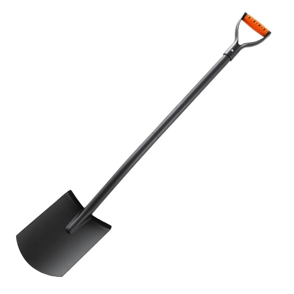 48-Inch Heavy-Duty Square Shovel with Alloy Steel Blade and D-Handle