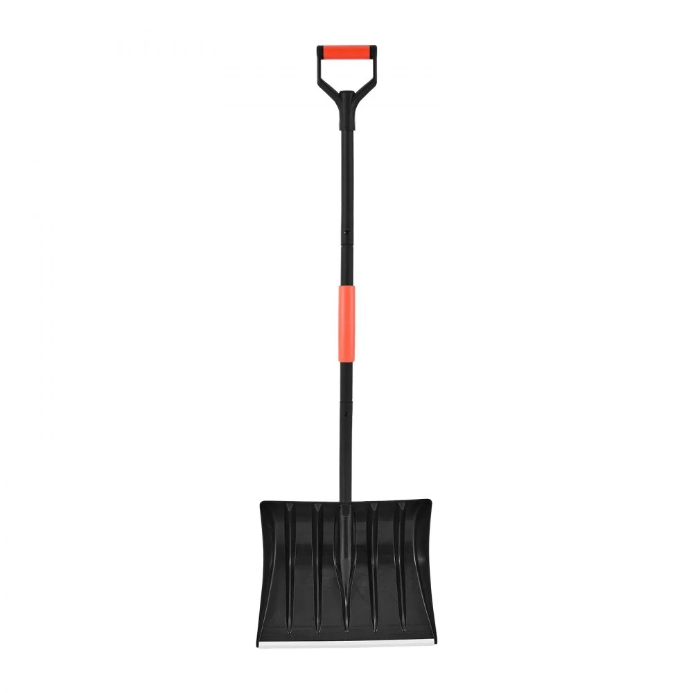 17-Inch Plastic Snow Shovel with Aluminum Blade and D-Shaped Handles