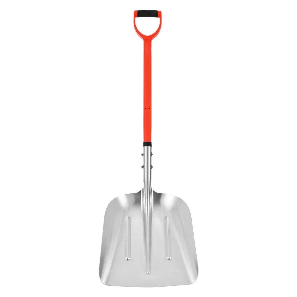 14-Inch Aluminum Snow Shovel with D-Shaped Handles for Driveways