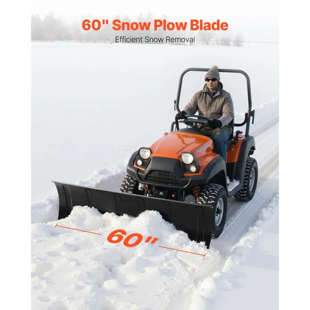 60-Inch Universal ATV Snow Plow Kit, Adjustable Steel Blade for ATV and UTV