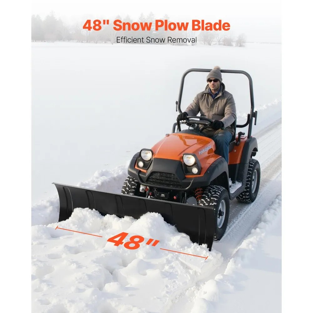 48-Inch Universal ATV Snow Plow Kit, Adjustable Steel Blade for ATV and UTV