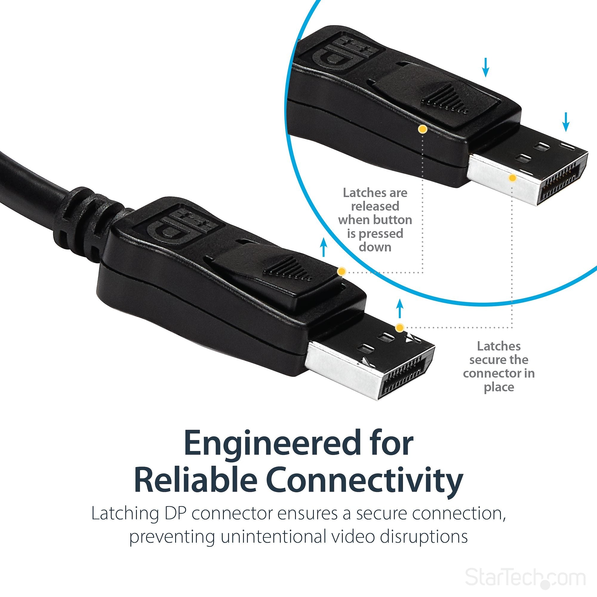 DisplayPort to DVI Adapter - DisplayPort to DVI-D Adapter/Video Converter - 1080p - DP 1.2 to DVI Monitor/Display Cable Adapter Dongle - DP to DVI Adapter - Latching DP Connector 