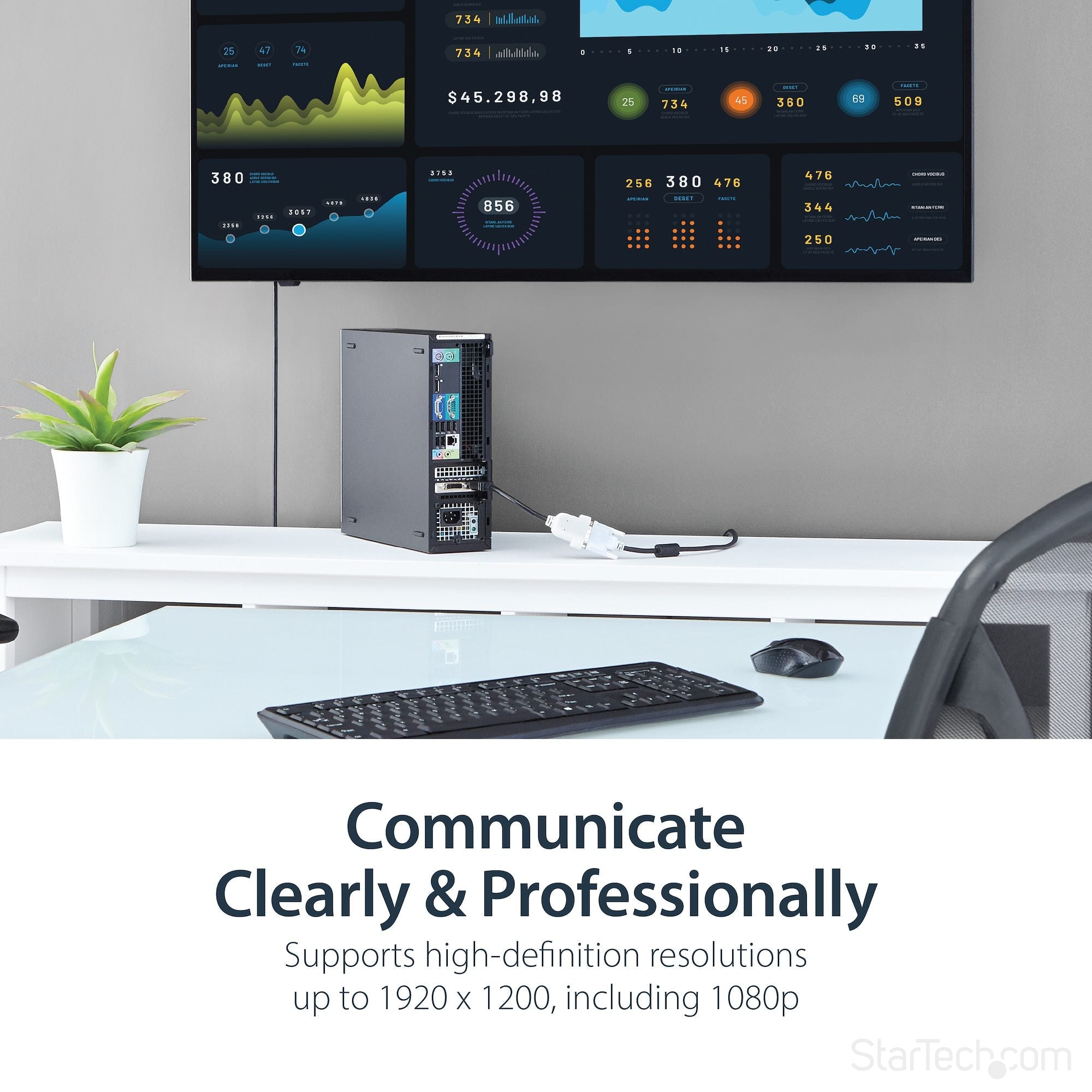 DisplayPort to DVI Adapter - DisplayPort to DVI-D Adapter/Video Converter - 1080p - DP 1.2 to DVI Monitor/Display Cable Adapter Dongle - DP to DVI Adapter - Latching DP Connector 
