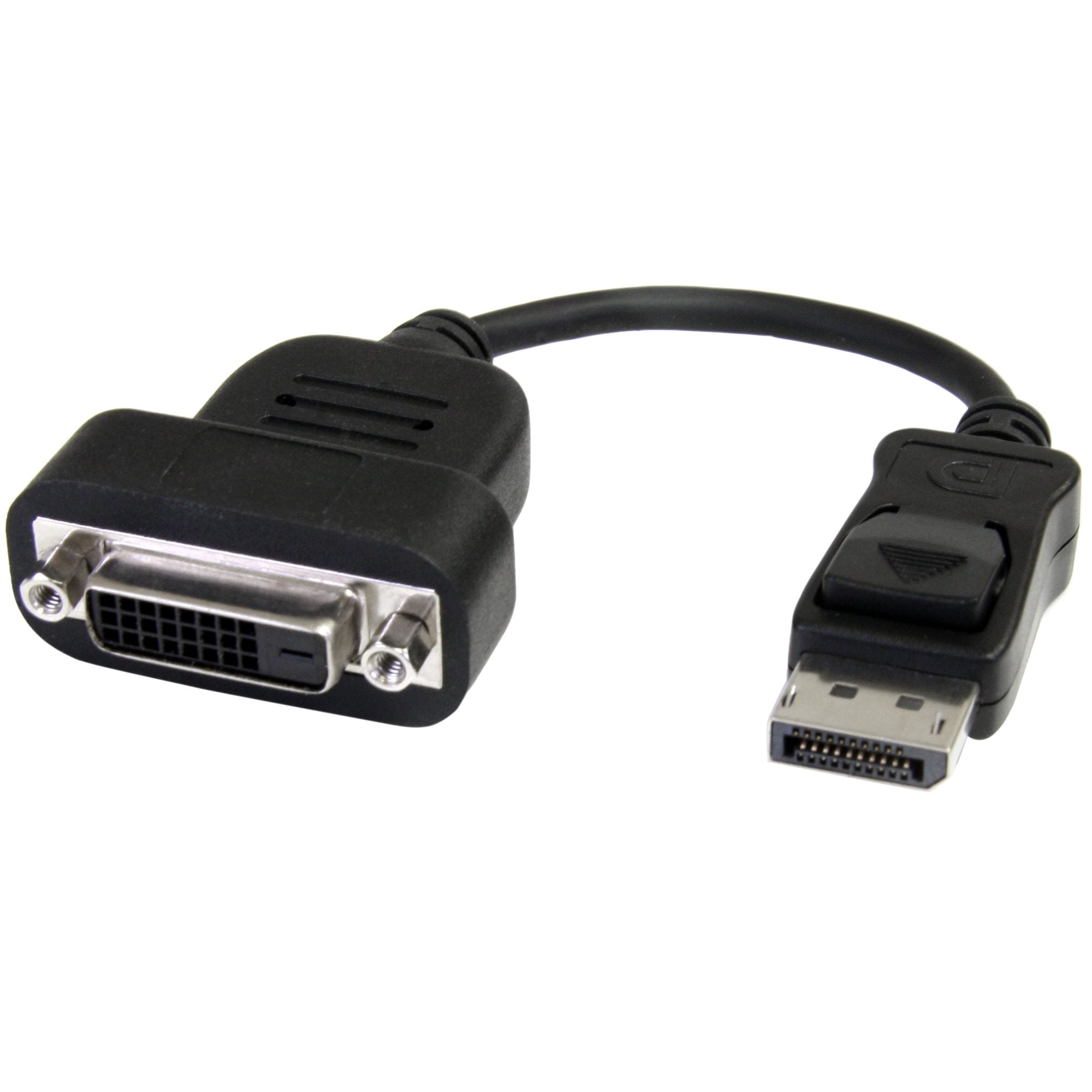 DisplayPort to DVI Adapter - Active DisplayPort to DVI-D Adapter/Video Converter 1080p - DP 1.2 to DVI Monitor Cable Adapter Dongle - DP to DVI Adapter - Latching DP Connector 