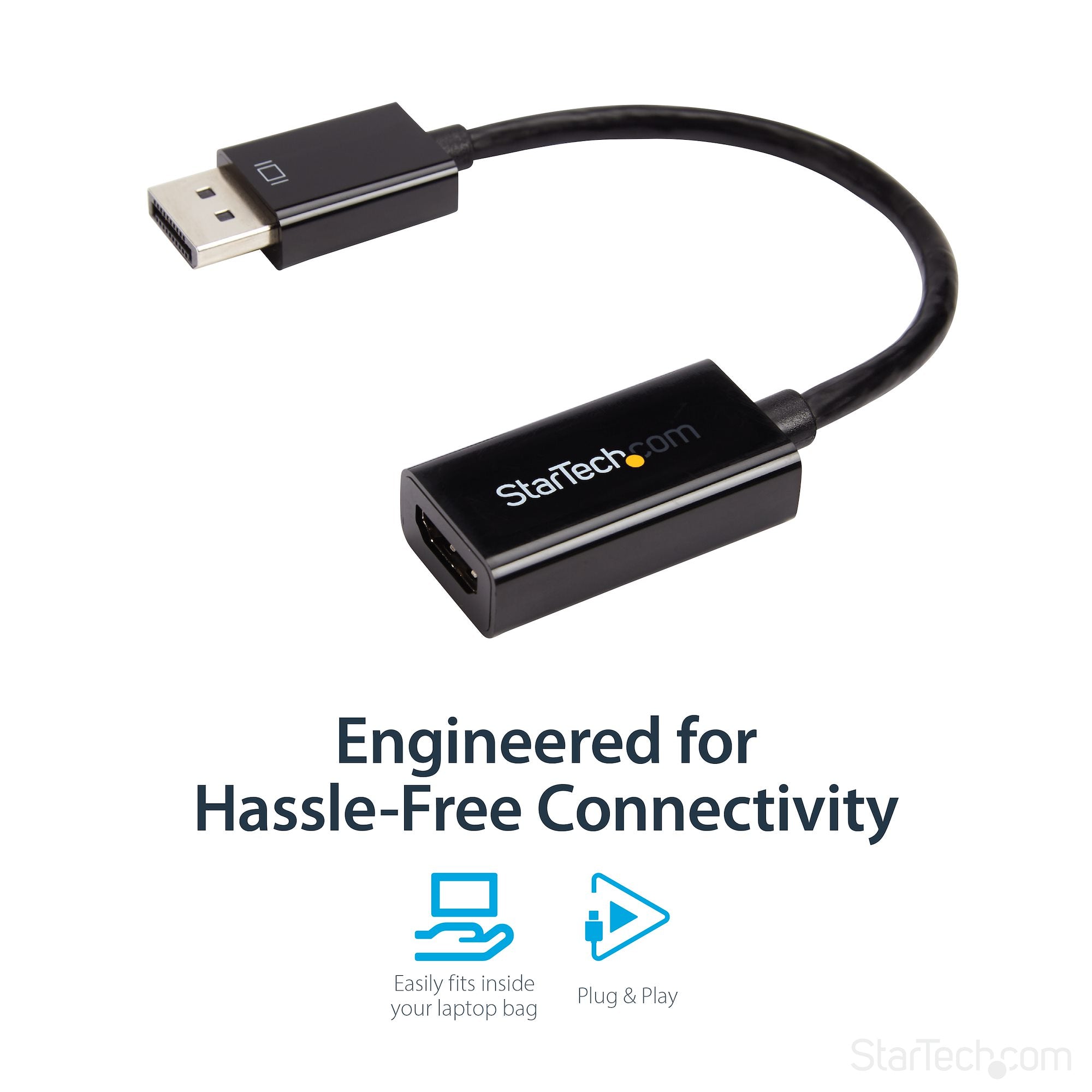 DisplayPort to HDMI Adapter - DP to HDMI Adapter/Video Converter - 1080p - VESA Certified - DP to HDMI Monitor/Display/Projector Adapter Dongle - Passive - Latching DP Connector 