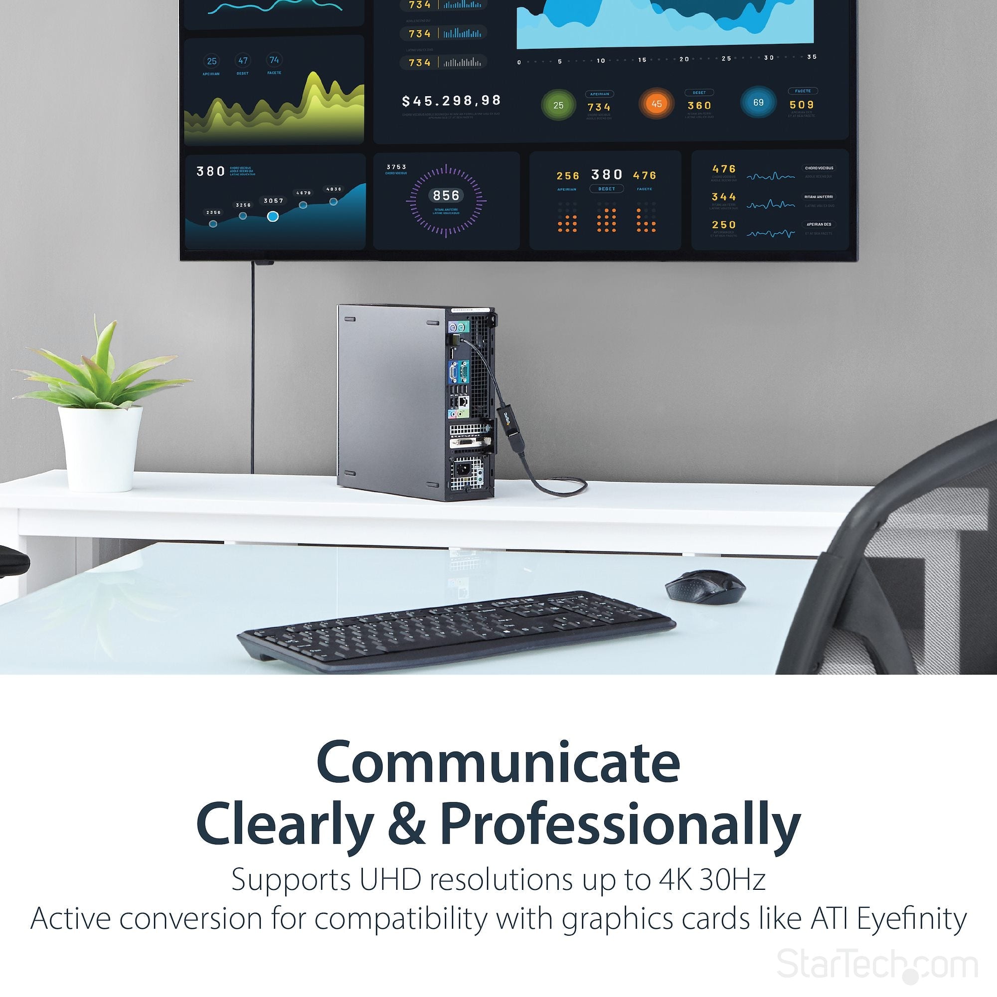 DisplayPort to HDMI Adapter - DP to HDMI Adapter/Video Converter - 1080p - VESA Certified - DP to HDMI Monitor/Display/Projector Adapter Dongle - Passive - Latching DP Connector 