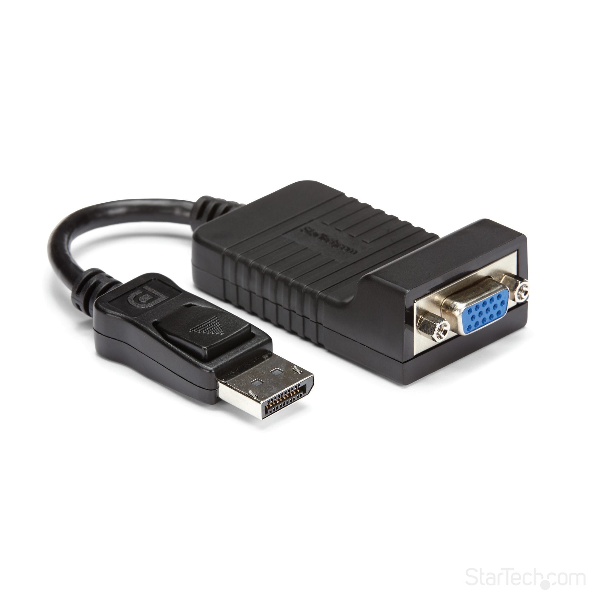 DisplayPort to VGA Adapter - Active DP to VGA Converter - 1080p Video - Durable - DP/DP++ Source to VGA Monitor Cable Adapter Dongle - DP 1.2 to VGA - Latching DP Connector 