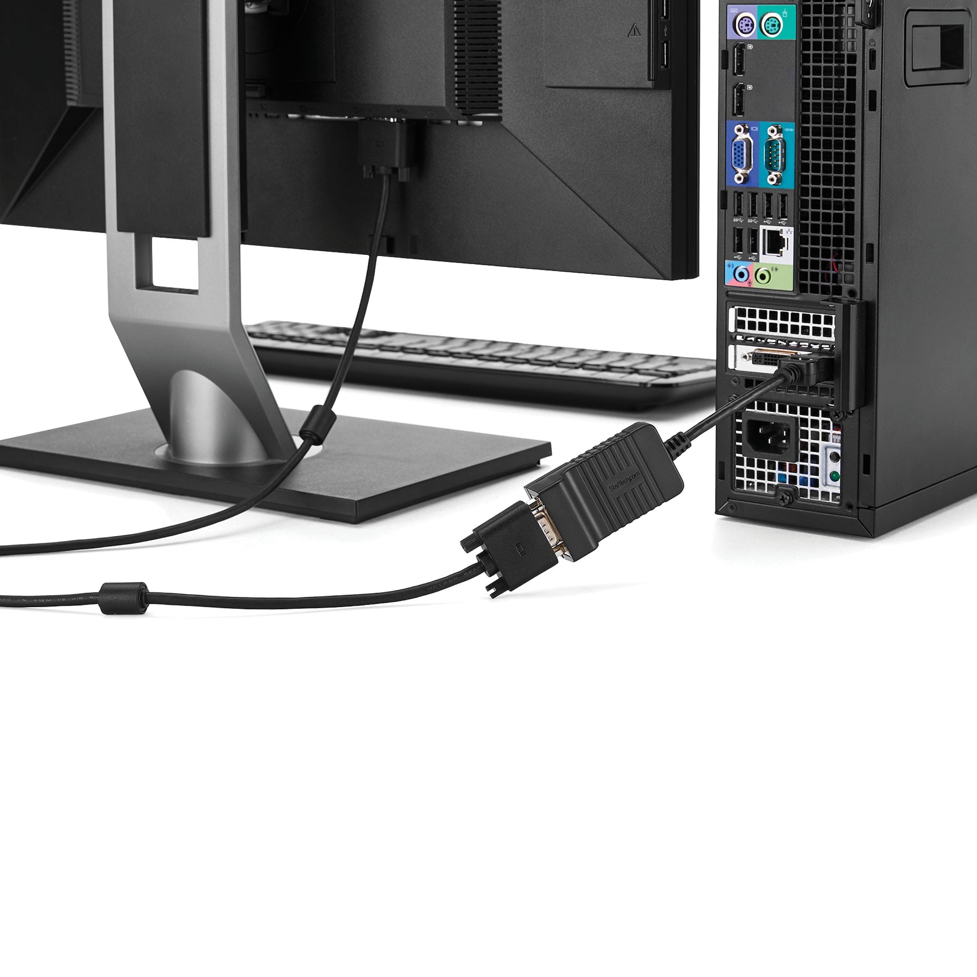 DisplayPort to VGA Adapter - Active DP to VGA Converter - 1080p Video - Durable - DP/DP++ Source to VGA Monitor Cable Adapter Dongle - DP 1.2 to VGA - Latching DP Connector 