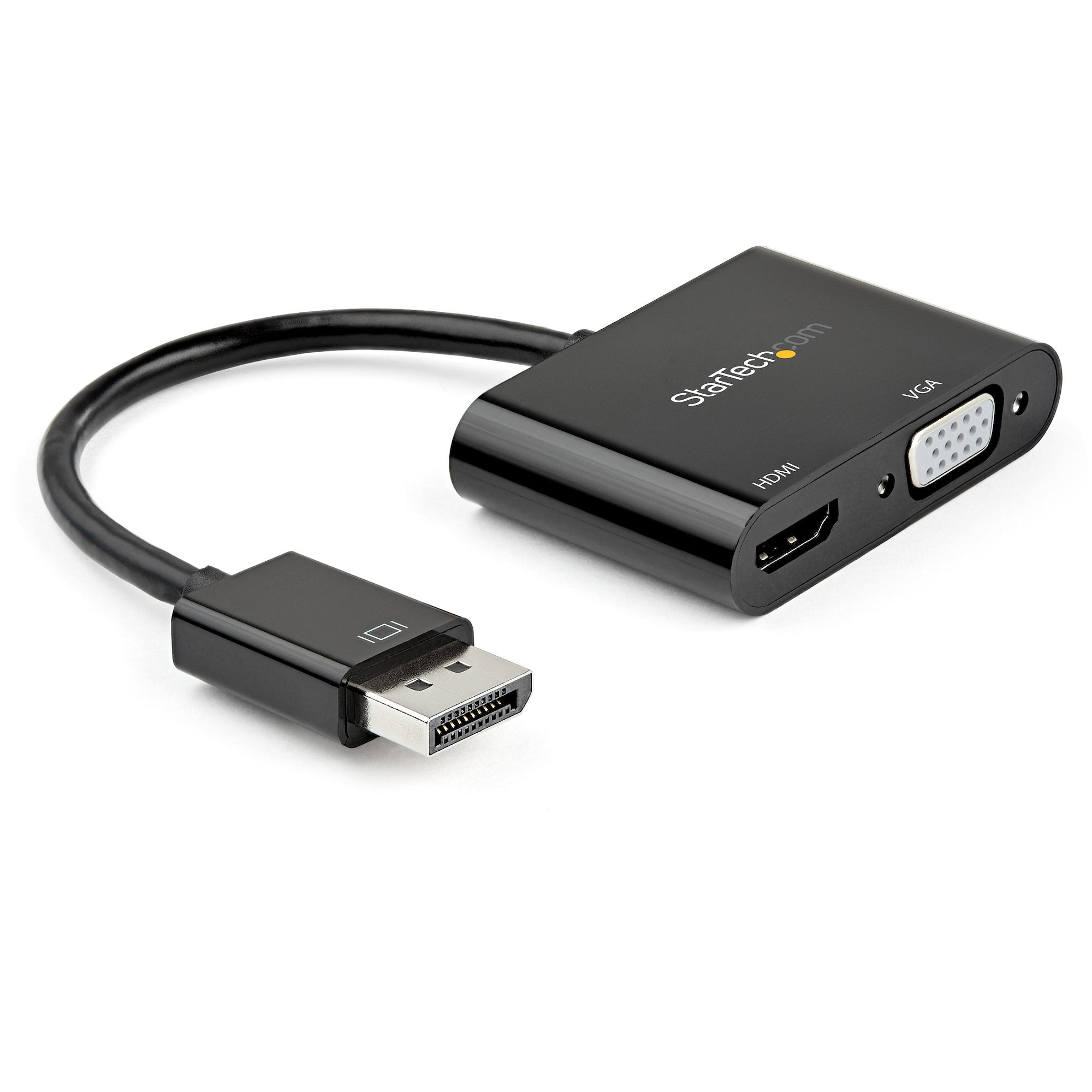 DisplayPort to HDMI VGA Adapter - DisplayPort 1.2 HBR2 to HDMI 2.0 (4K 60Hz) or VGA 1080p Converter Dongle - DP to HDMI or VGA Monitor Adapter - Digital Video Display Adapter 