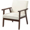 HOMCOM Accent Chair Modern Cushioned Seat Upholstered Linen Armchair Bedroom Living Room Cream White