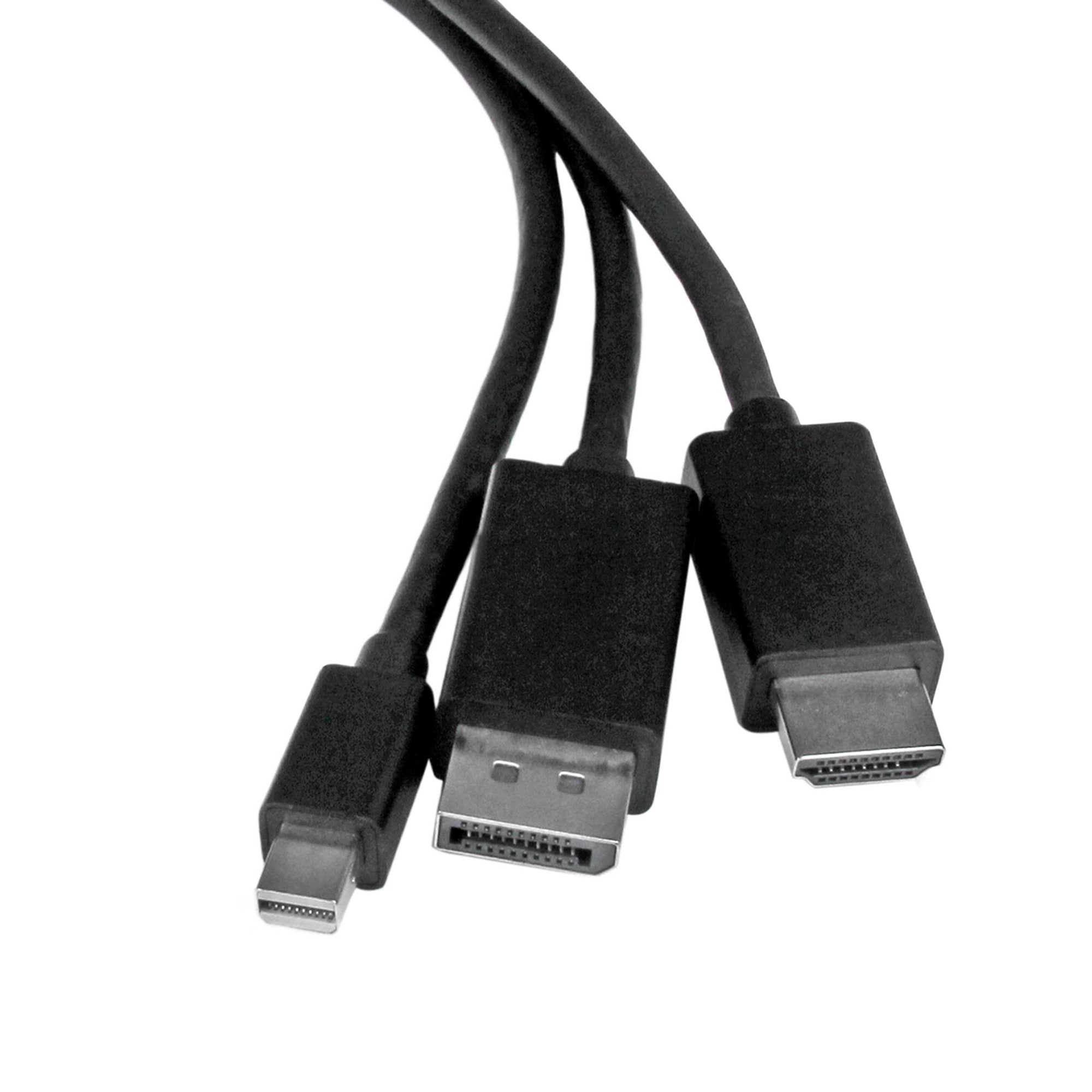 6.6ft (2m) HDMI, DisplayPort or Mini DisplayPort to HDMI Converter Cable 