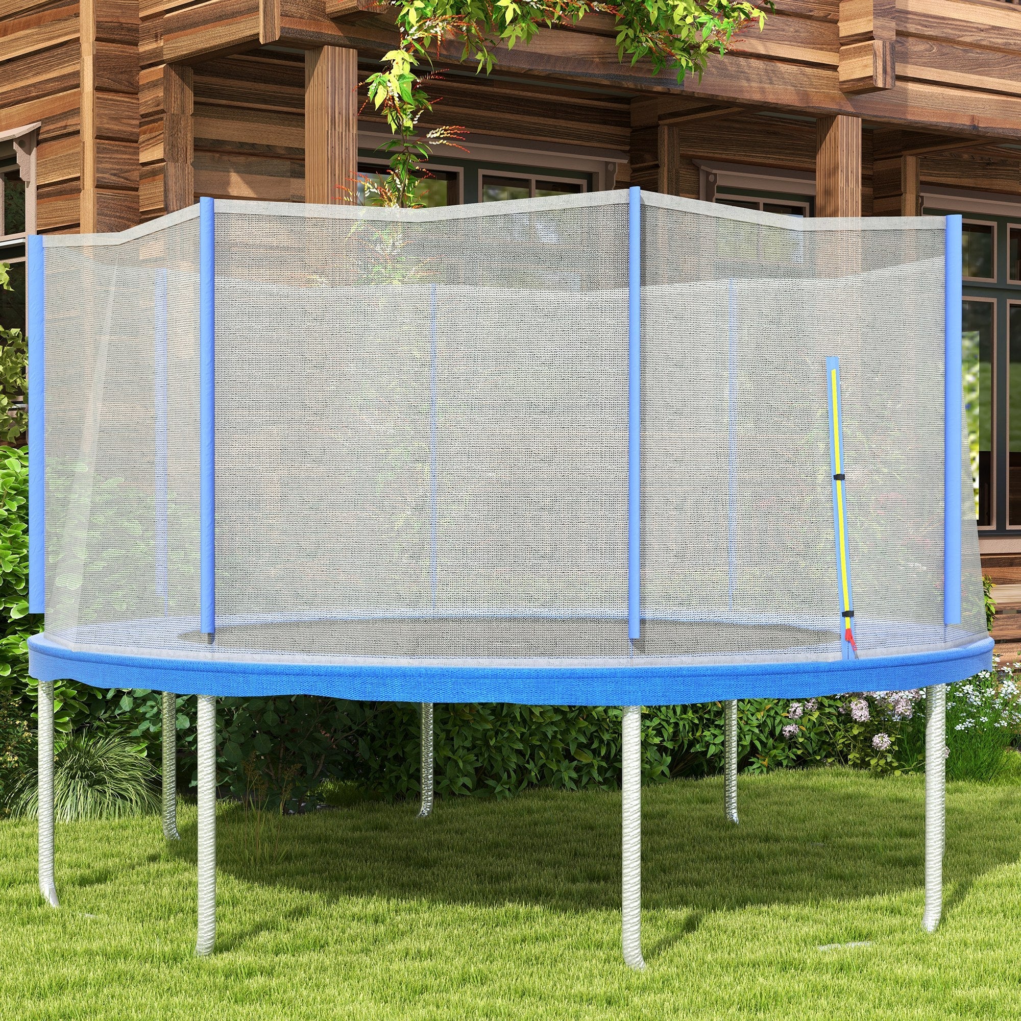 Soozier Trampoline Safety Net Enclosure for 14ft Round with 8 Straight Poles Black Poles Not Included 
