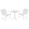 Outsunny 3pc Patio Bistro Set Outdoor Furniture with Chairs Round Table for Yard Porch Poolside Balcony White