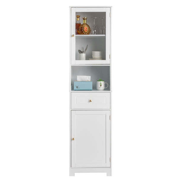 2-Door Bathroom Cabinet – White, 1 Pumping, 1 Shelf